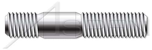 M12-1.75 x 80 ממ, DIN 939, מטרי, חתיכים, קצה בורג כפול, בקוטר 1.25 x קוטר, A4 נירוסטה