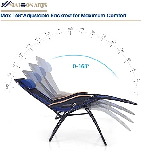 Maison Arts Oversize XL מרופד אפס כוח משיכה כיסא דשא אנטי כוח הכבידה כסא טרקלין כורסה מתכווננת עם כרית