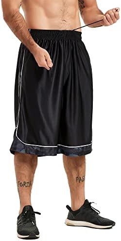 גברים של 12 ארוך כדורסל מכנסיים ספורט כושר מהיר יבש מכנסיים רפויים עם כיסים