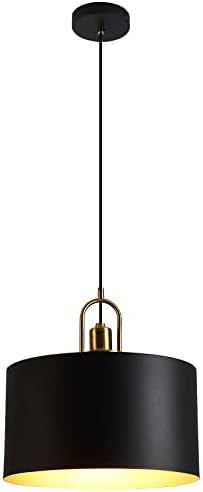 מודרני צילינדר תליון אור 13.77 בציר תליון תאורה קבועה,חווה שחור וזהב תליית מנורה, עבור מטבח