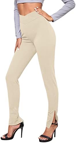 קרוסאובר לנשים מוצא -מותניים גבוהות מכנסי יוגה מפוצלים מכנסי אימון מפוצלים מכנסי עבודה מכנסיים מכנסיים
