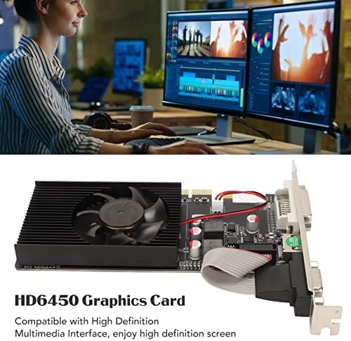 Radeon HD6450 כרטיס גרפי, 64BIT 3600MHz 2GB DDR3 כרטיס גרפי, כרטיס 4K שדרוג אביזרי מחשב HDML