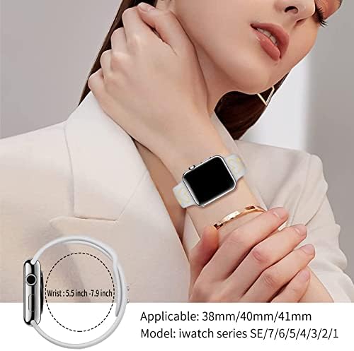 תואם להקת Apple Watch 38 ממ 40 ממ 41 ממ לגברים נשים, להקת שעון אפל חמודה, עיצוב לב של אהבה יוקרתית לסדרת