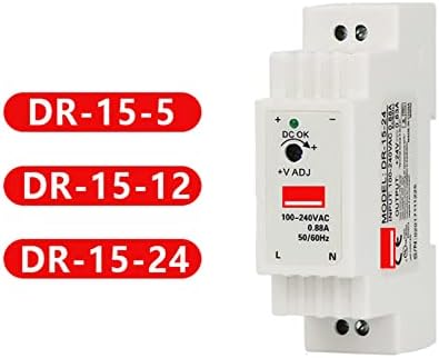 Infri תעשייתי DIN מסילה אספקת חשמל DR-15 15W פלט יחיד 5V 12V 24V AC AC ל- DC ממיר מתג מתג קלט 110/240VAC
