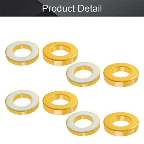 פילקט 8 יח 'טורואיד ליבת טורואיד חנק אבקת ברזל טבעת פריט טבעת 21.5x38.4x8.26 ממ ， צהוב ולבן