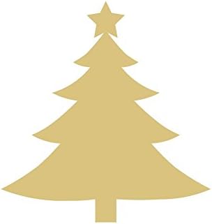 עץ עם גזרת כוכבים עץ לא גמור עץ חג המולד עץ חג המולד קולב קולב MDF צורת בד סגנון 13