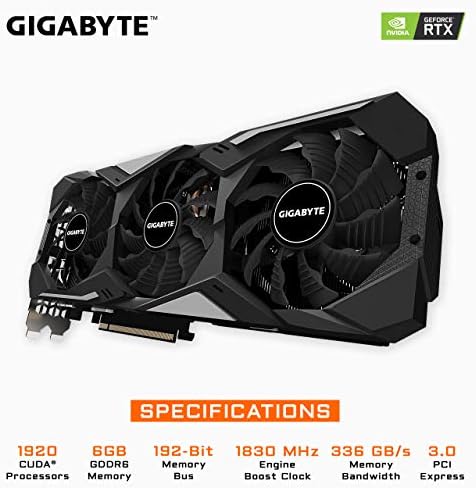 Gigabyte Geforce RTX 2060 Gaming OC Pro 6G כרטיס גרפי, מעריצי Windforce 3x, 6GB 192-bit GDDR6,
