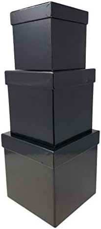 LACRAFTS 3 חלקים קופסאות מתנה קינון שחור