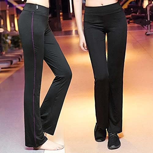 מכנסי יוגה של Bootcut לנשים למותניים גבוהות מכנסי אימון מגדלים בקרת בטן חותלות התלקחות מכנסי