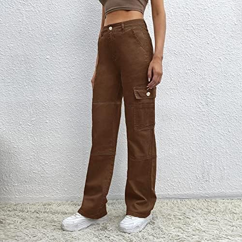 מכנסיים רחבים של Keusn לנשים מכנסי מטען מכנסי מצנח רחבים גדולים