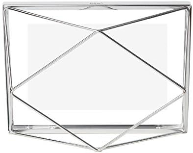 מסגרת תמונה של Umbra Prisma, תצוגת צילום 4x6 לשולחן העבודה או לקיר, כרום