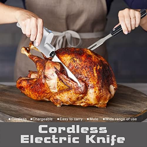 מקצועי אלחוטי חשמלי סכין, טורקיה סכין, נייד נטענת ליתיום חשמלי סכין עם בטיחות מנעול, משמש לגילוף בשר, טורקיה,