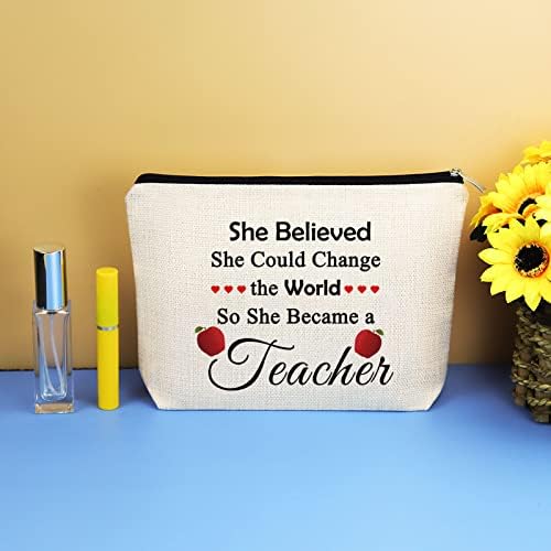 מורה הערכה מתנה קוסמטי תיק פאוץ עבור נשים עתיד מורה השראה מתנה איפור תיק תודה לך מתנה עבור מורה חג המולד