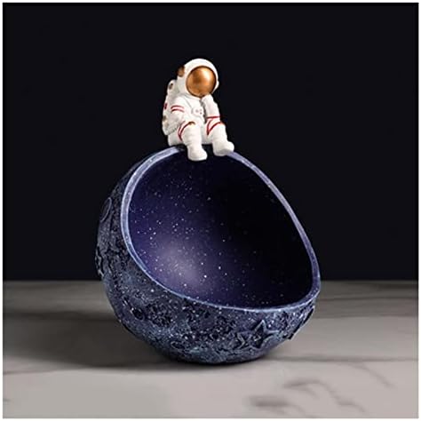 יאונג אסטרונאוט פסל דמיון, קערת מפתח לשולחן כניסה, שרף סוכריות תכשיטים עגילי תכשיטים מחזיק סערת אמנות מודרנית