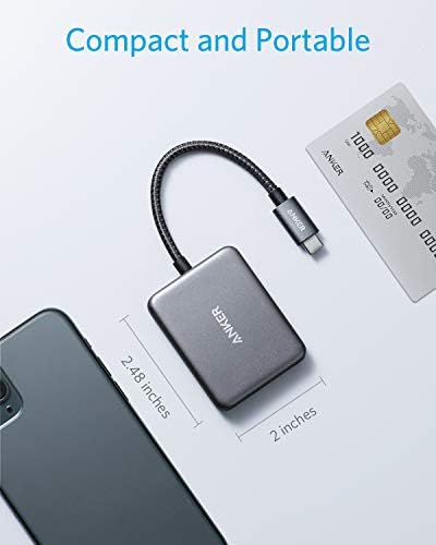 ANKER USB C עד מתאם HDMI כפול, מתאם USB C קומפקטי ונייד, תומך ב- 4K@60Hz וכפול 4K@30Hz, עבור