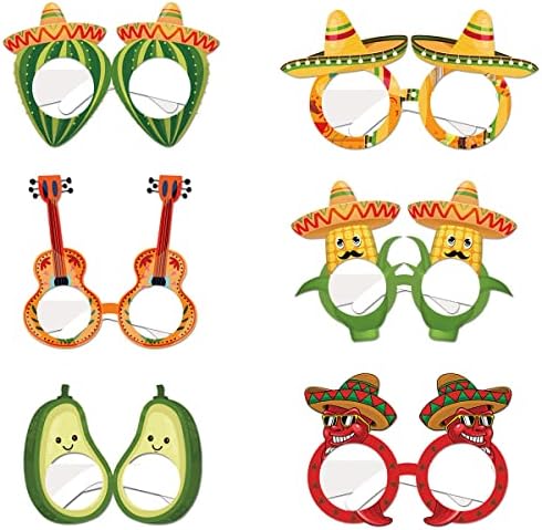 מקסיקני פיאסטה נייר משקפיים סינקו דה מאיו מסיבת קישוטי פיאסטה מסיבת קישוטי תא צילום אבזרי