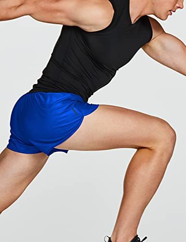 גברים של פעיל מכנסי ריצה, 3 אינץ מהיר יבש רשת ריצה אימון מכנסיים קצרים, כושר ספורט מרתון מכנסיים קצרים עם כיסים