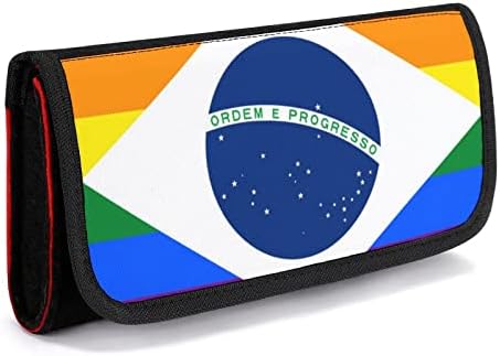 ברזילאי הומו דגל נשיאת תיק תואם עם מתג הדפסי מגן מקרה דק הרגיש פאוץ עם 5 משחק כרטיס סולטס