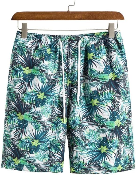 אוסף JydQM הוואי חליפה בסגנון חוף צווארון הדפס שרוול קצר מכנסי חוף מכנסיים