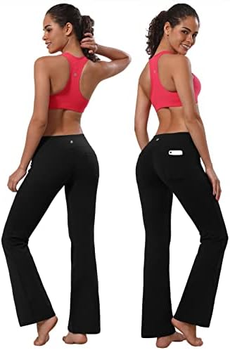 BubbleLime 29 /31/33 /35 3 סגנונות מכנסי יוגה של Bootcut נשים בכיסים בסיסיים/אחוריים/אימון ישר