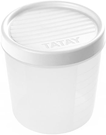 Tatay 1160901 אחסון מזון, אטום אוויר, 1L של קיבולת, מכסה בורג, BPA בחינם, מיקרוגל מתאים ומדיח כלים, לבן.