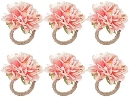 N/A 6 יחידות בצורת פרחים בצורת אבזם מפית, טבעת מפית, מחזיק טבעת מפית חרצית למסיבת חתונה