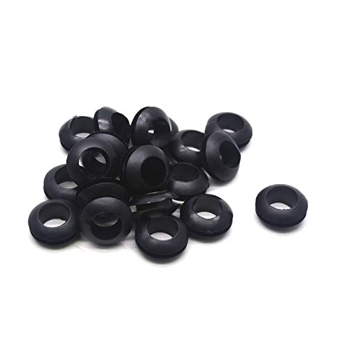 Antrader rubber grommet ערכת שקע לולאה טבעת לחוט, כבל ותקע, 10 ממ דיא שחור, 20 יחידות