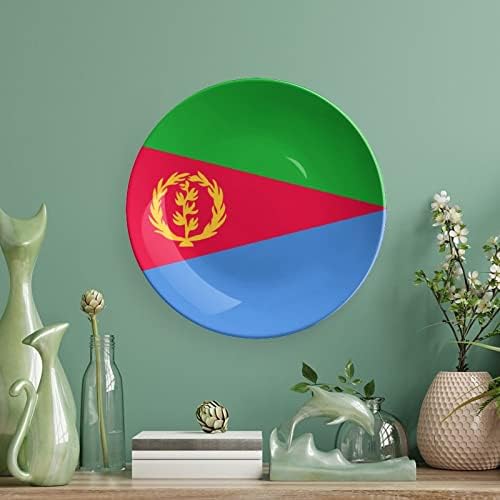 דגל של אריתריאה עצם סין צלחת דקורטיבית צלחות קרמיקה עגול
