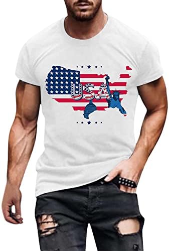 יום העצמאות של Beuu חייל חולצות שרוול קצר עבור גברים, ארהב דגל דגל פטריוטי טי קרוס טיי טייט טשיר