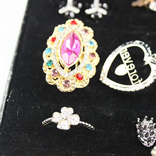 Uryy Diy Diamond Diamond Kita תיבת תכשיטים, צורה מיוחדת טבעות פו טבעות טבעות שרשרת צמיד מארגן