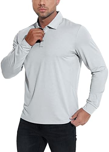חולצות גולף לגברים של ג'ים ליגת הגברים פולו מהירות יבש משקל קל משקל קצר ושרוול ארוך שרוול ארוך טניס חולצות