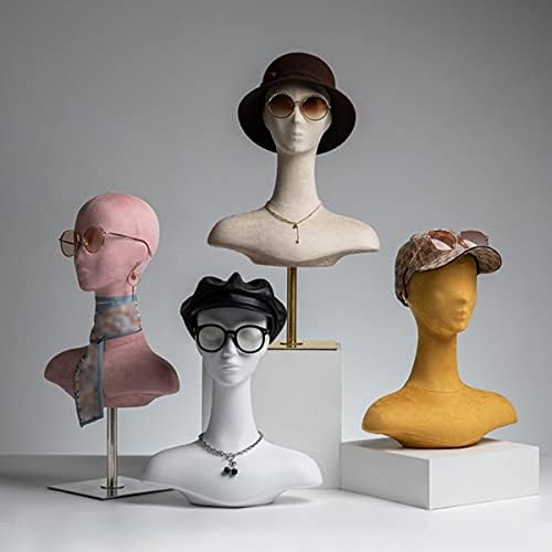 כובע ראש גמד ראש כובע משקפיים צעיף תכשיטי תצוגת דגם ראש, אביזרי מתלה נשי ראש דגם חנות תצוגה,56 סמ ראש היקף