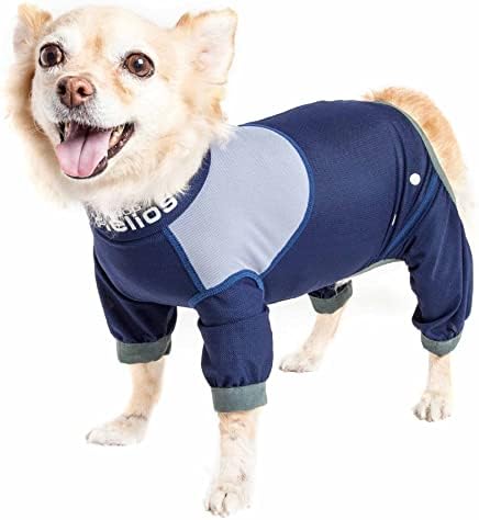 כלב הליוס ® 'רץ זנב' קל משקל 4-כיווני נושם נושם גוף מלא ביצועים חליפת מסלול כלבים, X-Garge, כחול