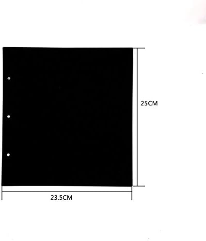 Thxmadam Scrapbook נייר שחור 25x23.5 סמ, 20 גיליונות דפי מילוי נוספים ספר תמונות נייר שחור נייר לחלבון