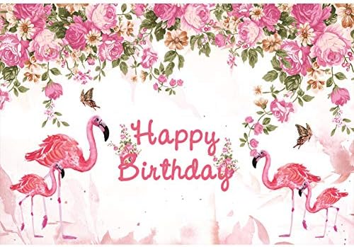 5 * 3 רגל פלמינגו שמח יום הולדת רקע סיני ורדים רקע ורוד שמח מסיבת יום הולדת צילום רקע בנות ילדים מבוגרים