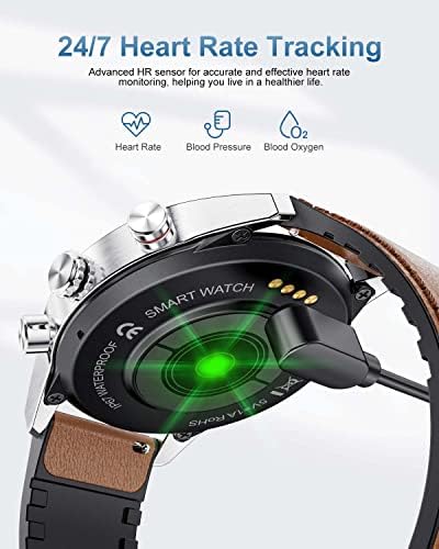 שעון חכם Lige לגברים עם שיחת Bluetooth קבל/חיוג, כושר גשש כושר 1.32 HD מסך מגע מלא שעון חכם עם דופק/צג לחץ