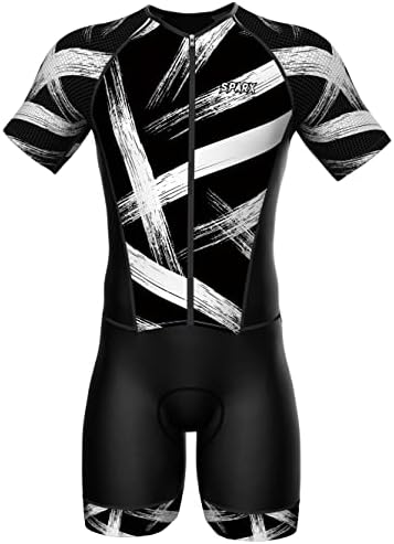 SPARX Mens Elite Elite Triathuit triathlon חליפת גברים עם שרוול קצר חליפה