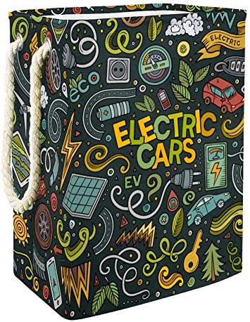 צבעוני קריקטורה חשמלי מכוניות בית מתקפל סל כביסה מתקפל בד סל במעונות חדר אחסון