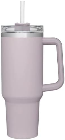 כוס מבודדת של בילקו 40 אונקיות, כוס מרווה ואקום לשימוש חוזר עם קש, מכסה עמיד בפני דליפות, כוס