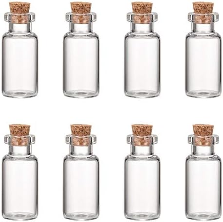 פנדהאל 20 יחידות 6 מל מיני צנצנת זכוכית ברורה בקבוקי 35x16 ממ בקבוקי הודעה עם פקק פקק לקישוטים לחתונה מלאכות