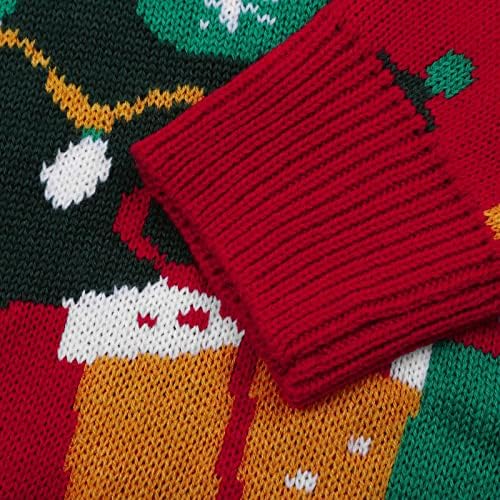 סוודרים לחג המולד לנשים צוואר חג המולד צוואר דפוס חג המולד סוודרים סוודרים שרוול ארוך