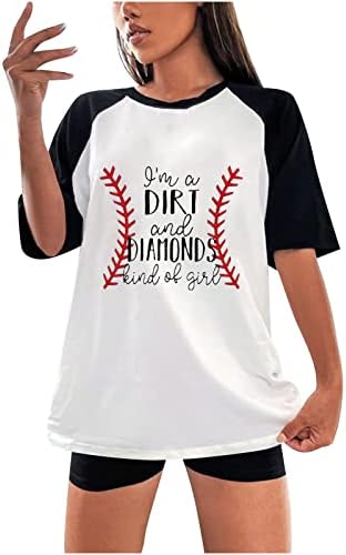 חולצת טריקו בייסבול של Mrgiinri לנשים 2023 חולצות בייסבול מצחיקות