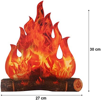 12 סט קרטון דקורטיבי קרטון קרטון מדורה מרכזי מדורה מלאכותית אש מלאכותית מזויפת למסיבת נייר להבה