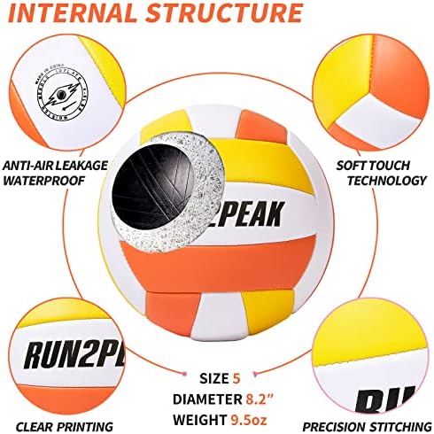 Run2peak מגע רך מגע כדורעף מתנות לילדות נוער ילדים נוער קבוצת נוער מתחילים כדורי כדורעף עמידים לחוף חוף