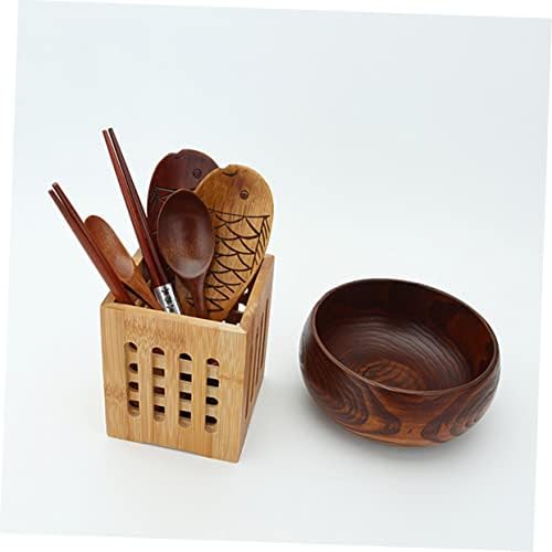 Luxshiny 2 pcs מחזיק כלי כסף כלי מטבח עץ כלי כף מחזיק כלי כלי עץ מחזיק כלי עץ במבוק מארגן סכום כלים מארגן