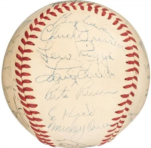 1942 קבוצת ברוקלין דודג'רס חתמה על בייסבול בליגה הלאומית JSA ובקט COA - כדורי חתימה