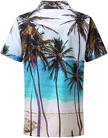 חולצות הוואי UBST לגברים כפתור שרוול קצר בקיץ מטה טופיות מזדמנות