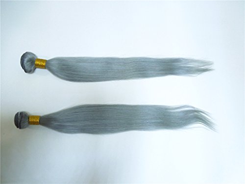 שיער שיער מונגולי אדם שיער לא מעובד הארכת 3 חבילות 10 -28 ישר כסף צבע