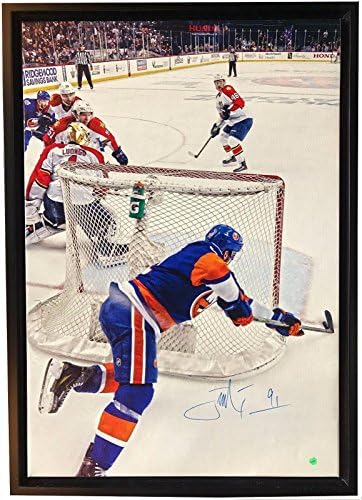 ג'ון טווארס חתם 20x29 קנבס נמתח פלייאוף שער תושבי אי Frameworth COA - Artoggled NHL Art