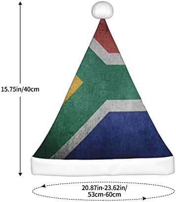רטרו דרום אפריקה דגל מצחיק מבוגרים קטיפה סנטה כובע חג המולד כובע לנשים & מגבר; גברים חג המולד חג כובע